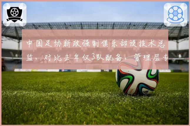 中国足协新政强制俱乐部设技术总监，对比去年仅3队配备，管理层专业化进程加速