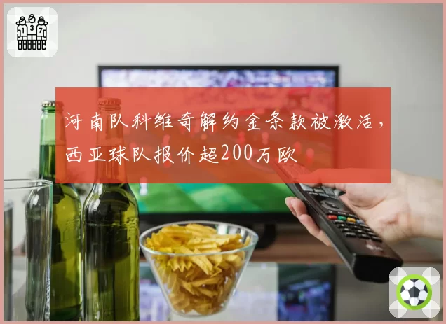 河南队科维奇解约金条款被激活,西亚球队报价超200万欧